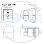 کلید راکر بزرگ سه حالته KCD4-203 6PIN thumb 3
