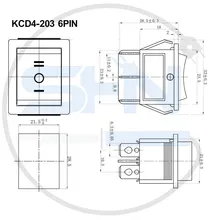 کلید راکر بزرگ سه حالته KCD4-203 6PIN gallery2