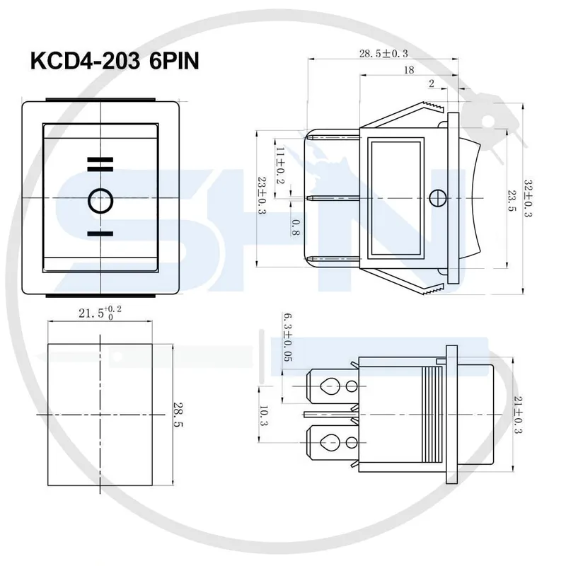کلید راکر بزرگ سه حالته KCD4-203 6PIN gallery2