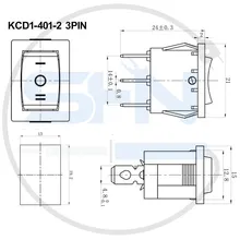 کلید راکر سه حالته KCD1-401-2 3PIN gallery2
