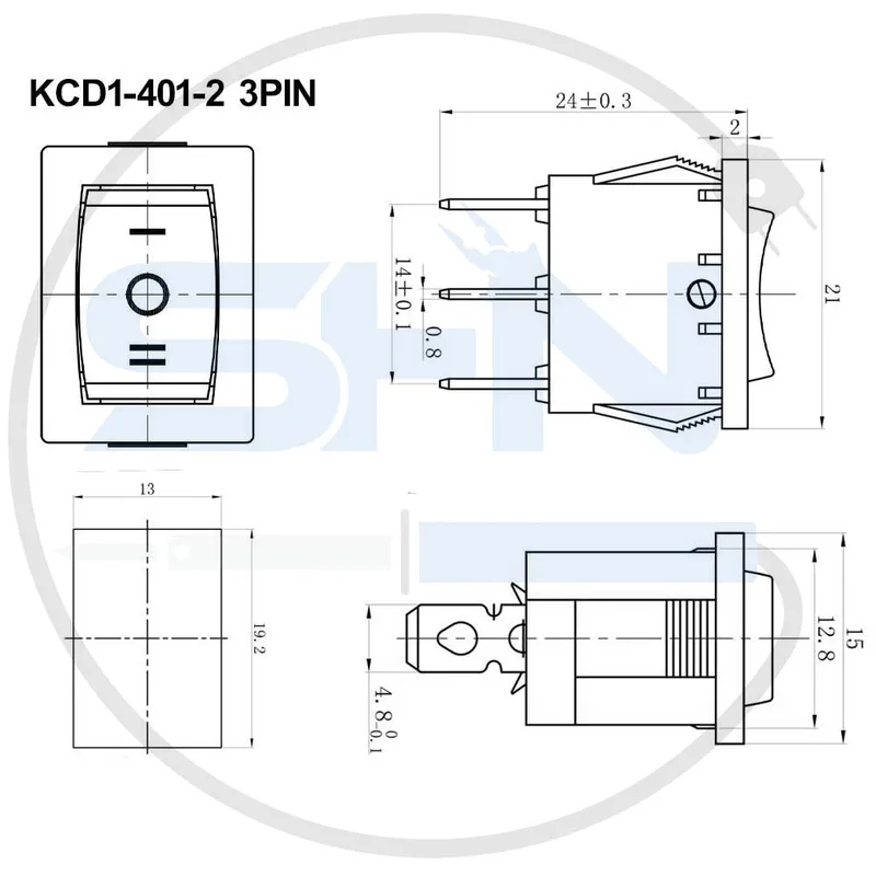 کلید راکر سه حالته KCD1-401-2 3PIN gallery2