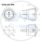 کلید راکر گرد سه حالته KCD2-103 3PIN thumb 3