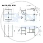 کلید راکر چراغدار KCD1-101N 4PIN thumb 3