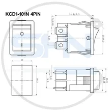 کلید راکر چراغدار KCD1-101N 4PIN gallery2