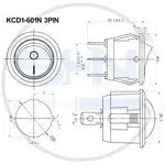 کلید راکر گرد چراغدار KCD1-601N thumb 3