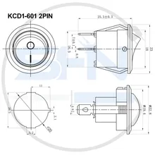 کلید راکر گرد دوحالته KCD1-601 2PIN gallery2