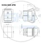کلید راکر بزرگ چراغدار KCD4-102N 10A thumb 3