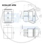 کلید راکر بزرگ دوحالته KCD4-201 4PIN thumb 3