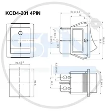 کلید راکر بزرگ دوحالته KCD4-201 4PIN gallery2