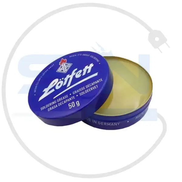 روغن لحیم آلمانی 50 گرمی (اصلی) استانول lotfett قوطی فلزی آبی