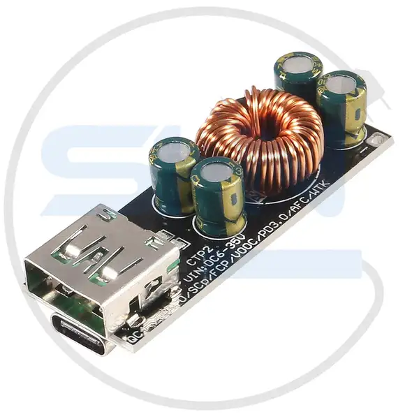 ماژول فست شارژ QC4 با توان 60W و خروجی USB و TypeC