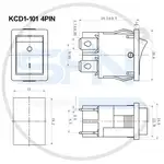 کلید راکر کوچک دو حالته KCD1-101 4PIN thumb 3