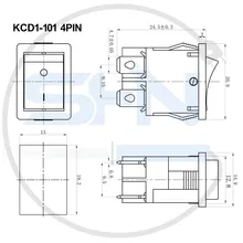 کلید راکر کوچک دو حالته KCD1-101 4PIN gallery2