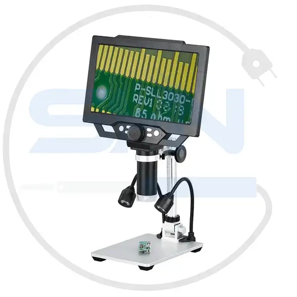 میکروسکوپ دیجیتال 1200X HD با نمایشگر 7 اینچی مدل G1200(همراه با ریموت و منبع نور)